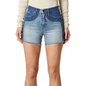 HUDSON High Waist Double Jean Cutoff Shorts in Careless Whisper